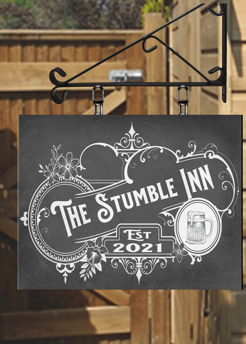 Vintage style grey personalised Swinging Custom made Hanging Pub and Bar Sign Various sizes