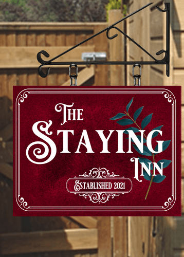 Vintage style red personalised Swinging Custom made Hanging Pub and Bar Sign Various sizes